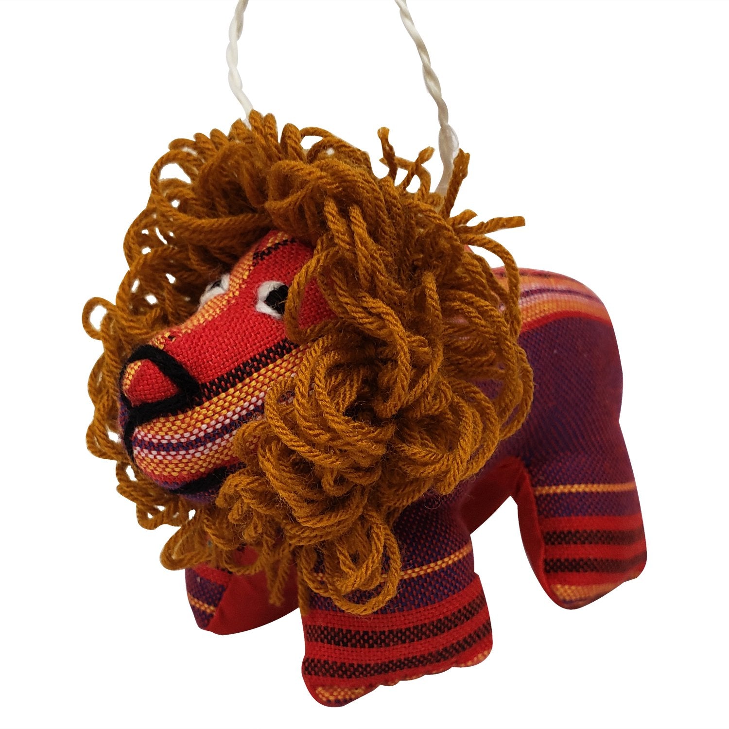 1 of 6: Lion: Authentic African Hand Made Kikoi Stuffed Animal Christmas Ornament