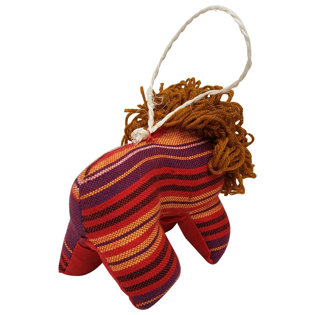 Lion: Authentic African Hand Made Kikoi Stuffed Animal Christmas Ornament (3 inches)