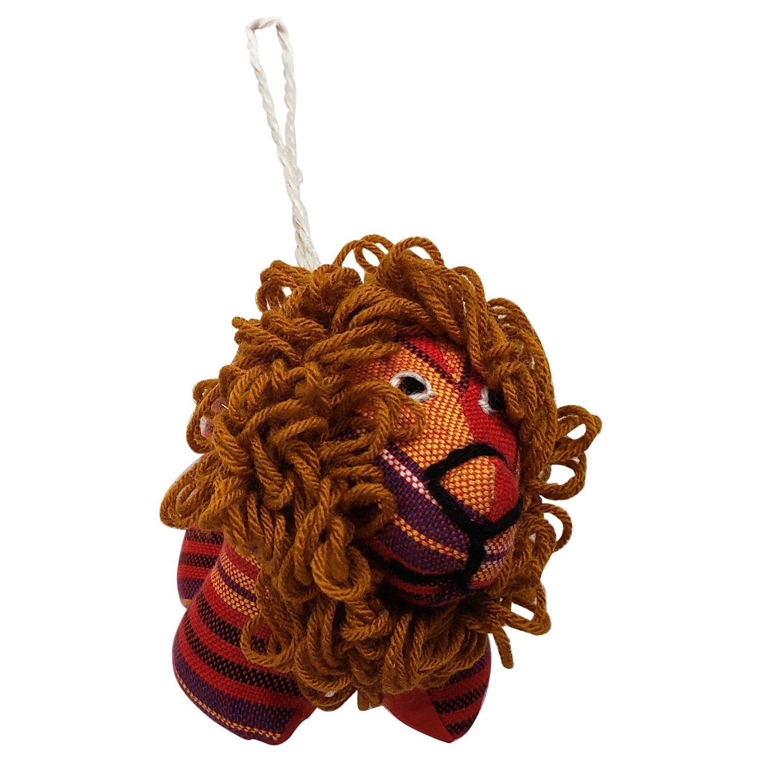 5 of 6: Lion: Authentic African Hand Made Kikoi Stuffed Animal Christmas Ornament
