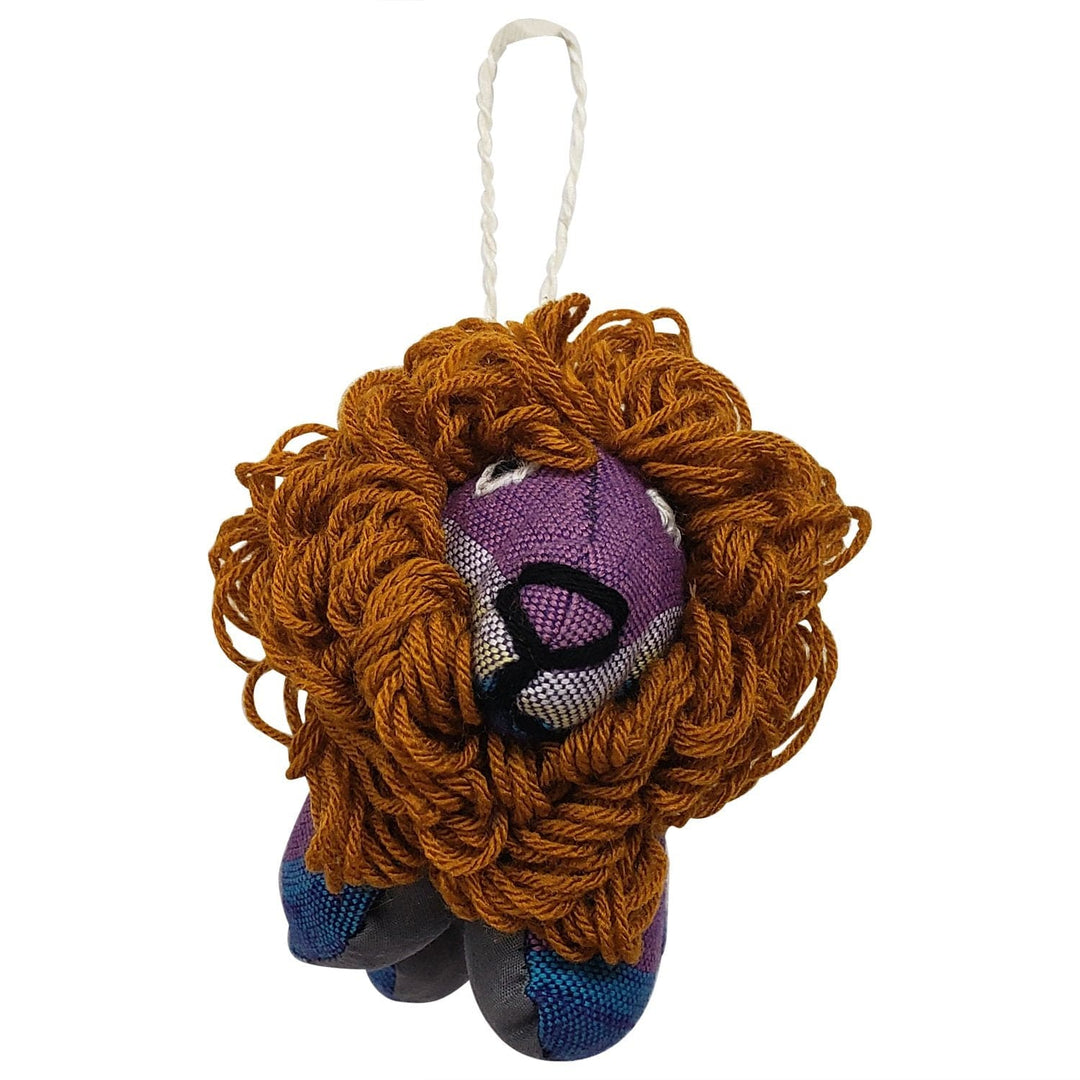 Lion: Authentic African Hand Made Kikoi Stuffed Animal Christmas Ornament