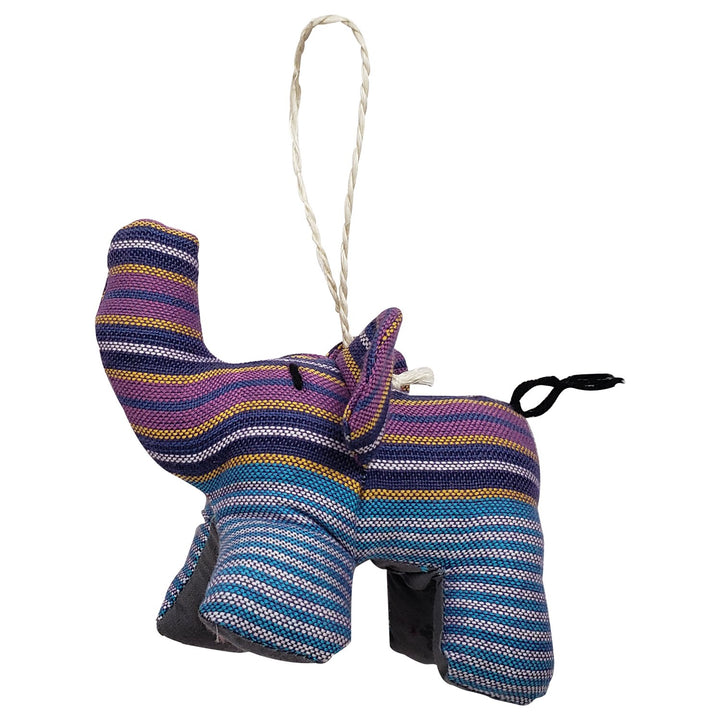 Authentic Hand Made African Kikoi Fabric Elephant Christmas Ornament