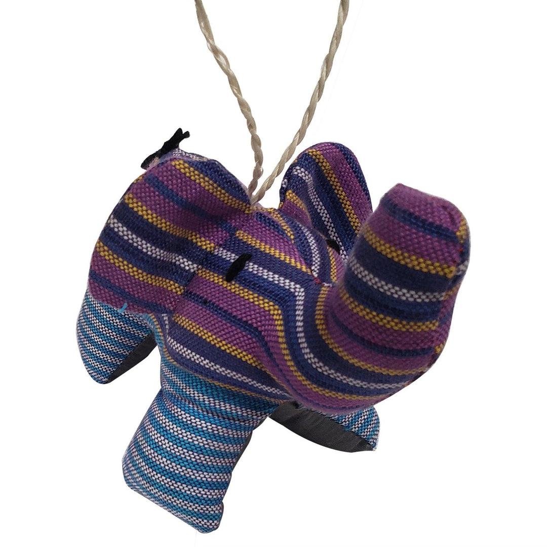 Authentic Hand Made African Kikoi Fabric Elephant Christmas Ornament