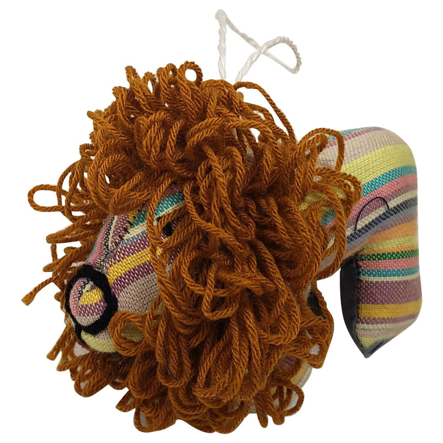 Lion: Authentic African Hand Made Kikoi Stuffed Animal Christmas Ornament