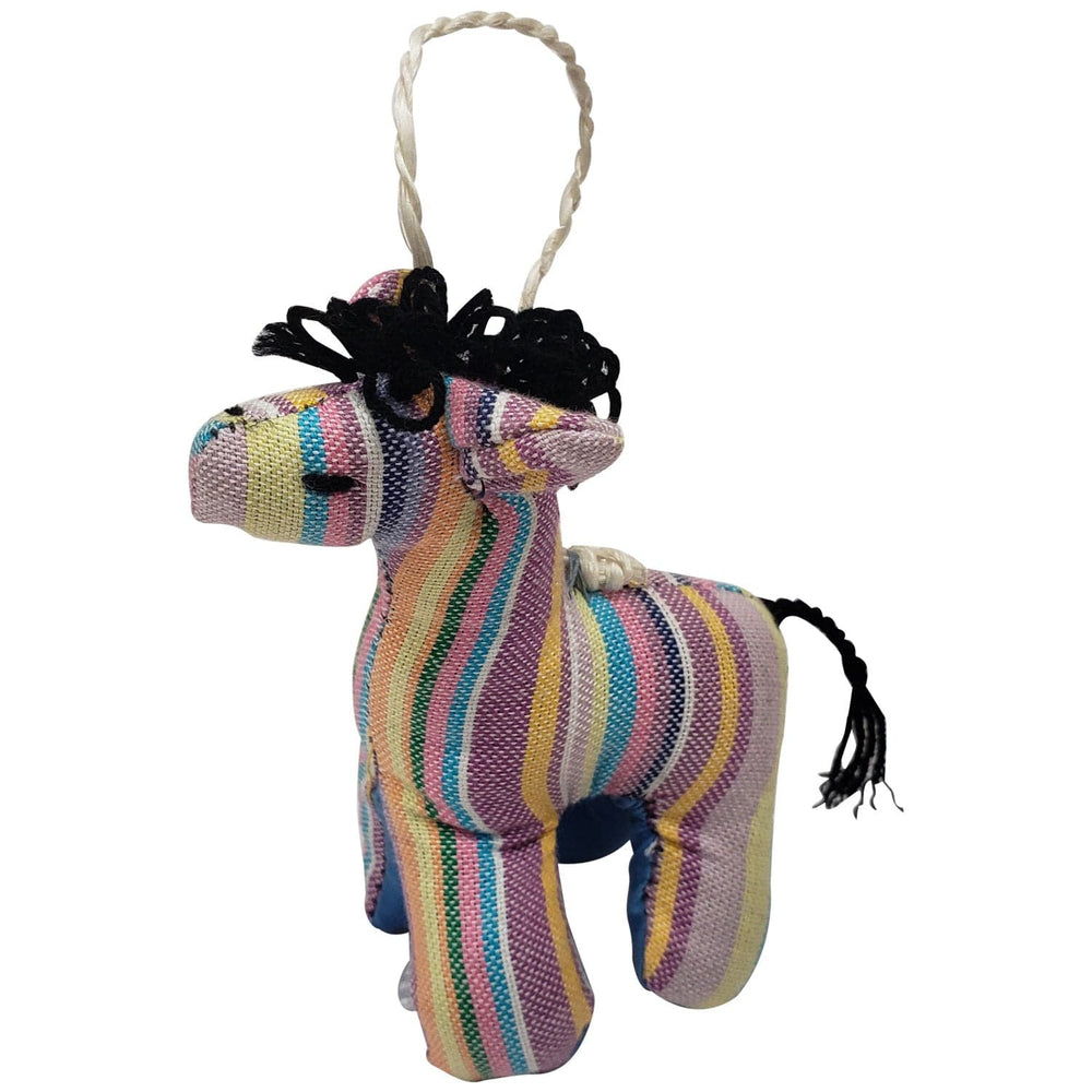 Zebra: Authentic African Hand Made Kikoi Fabric Stuffed Christmas Ornament