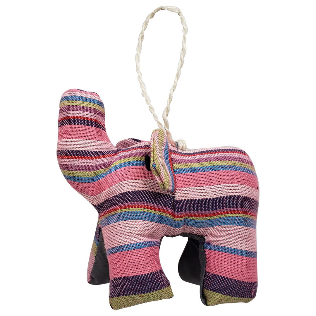 Authentic Hand Made African Kikoi Fabric Elephant Christmas Ornament