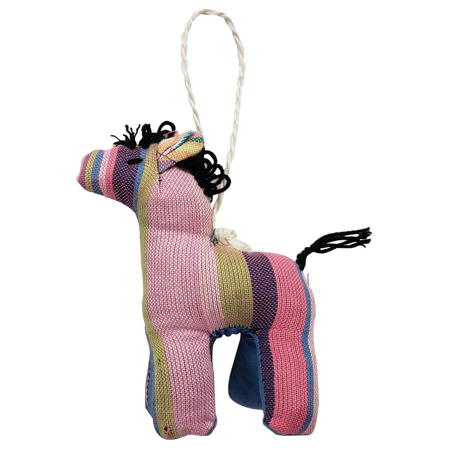 Zebra: Authentic African Handmade Kikoi Fabric Stuffed Animal Christmas Ornament