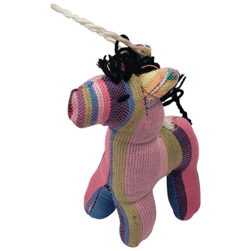 Zebra: Authentic African Handmade Kikoi Fabric Stuffed Animal Christmas Ornament