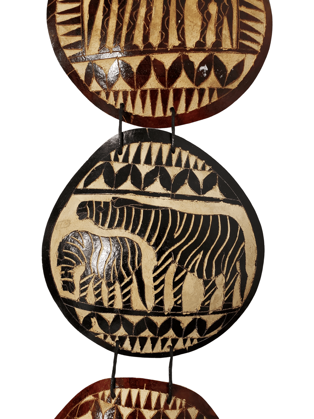 Authentic African Serengeti Gourd Slice Wall Hanging by Boutique Africa (Zebra)