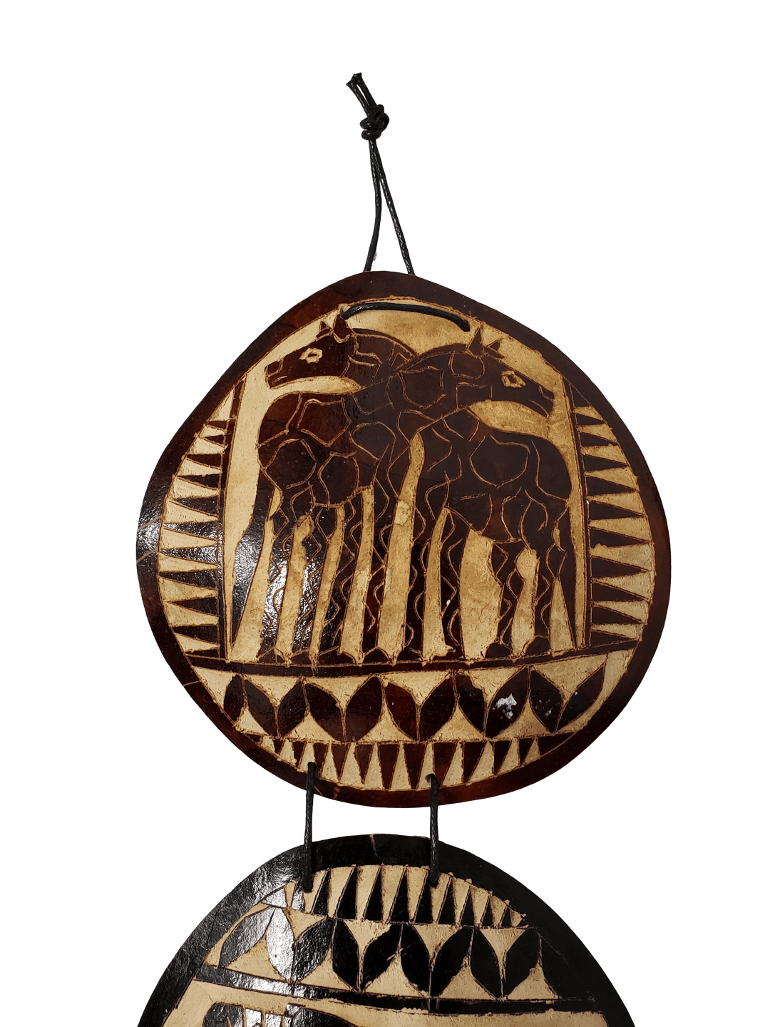 Authentic African Serengeti Gourd Slice Wall Hanging by Boutique Africa (Giraffe)