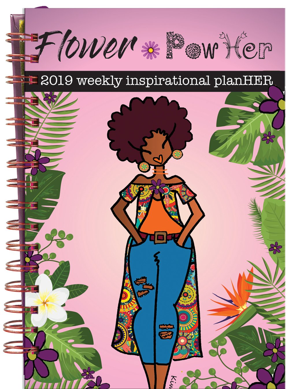 Flower PowHer-Weekly Planner-Kiwi McDowell-11.5x8.75 inches-2019 Weekly-The Black Art Depot