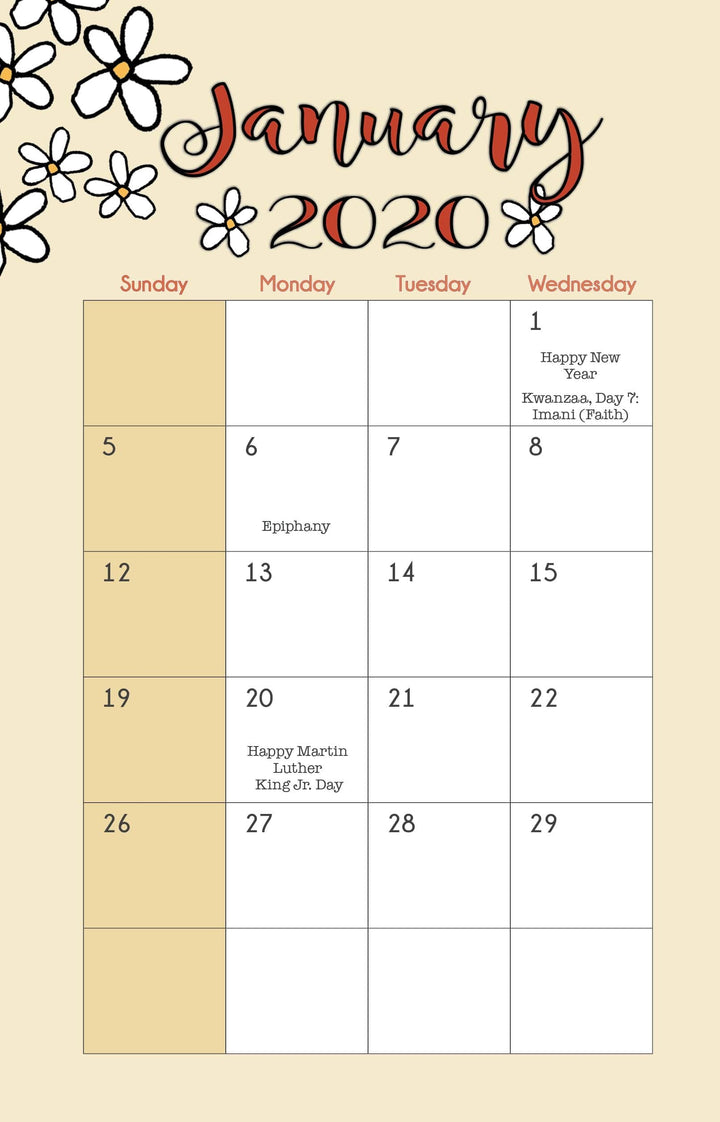Living My Blessed Life: 2020 African American Weekly Planner by Kiwi McDowell (Interior)