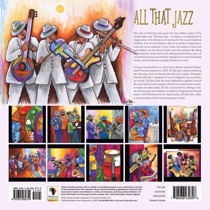 All That Jazz: 2021 Black Art Calendar by D.D. Ike (Back)