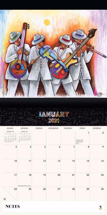 All That Jazz: 2021 Black Art Calendar by D.D. Ike (Interior)