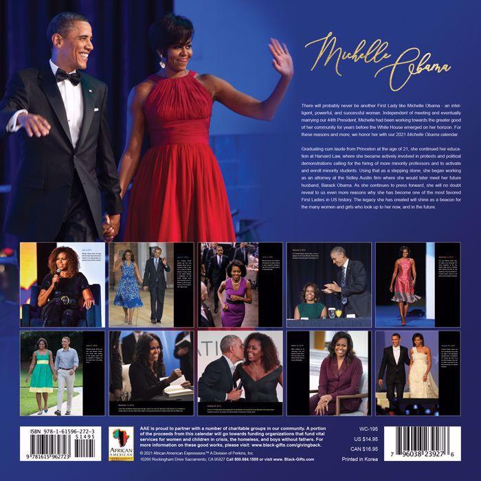 2 of 3: Michelle Obama (Forever First Lady): 2021 Black History Calendar (Back)
