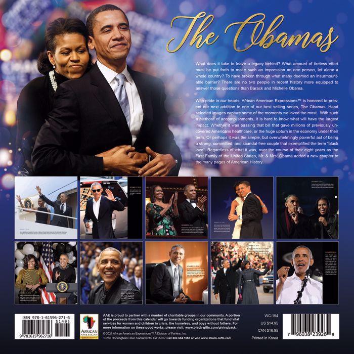 Remembering the Obamas: 2021 Black History Calendar (Back)
