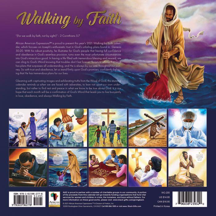 Walking by Faith 2021 African American Calendar by Keith Conner (Back)