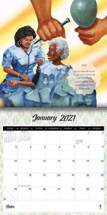 Walking by Faith 2021 African American Calendar by Keith Conner (Interior)