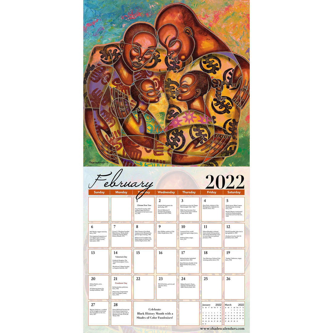 Color My Soul by Larry "Poncho" Brown: 2022 African American Wall Calendar (Interior)