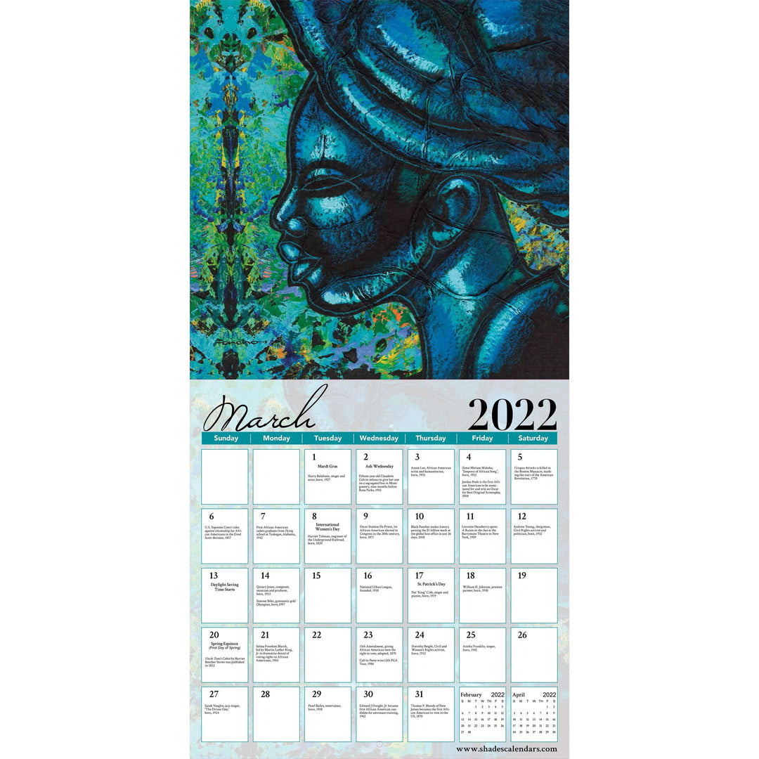 Color My Soul by Larry "Poncho" Brown: 2022 African American Wall Calendar (Interior)