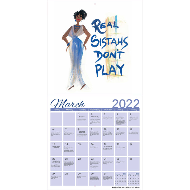 Believe You Can by Cidne Wallace: 2022 African American Calendar (Interior)