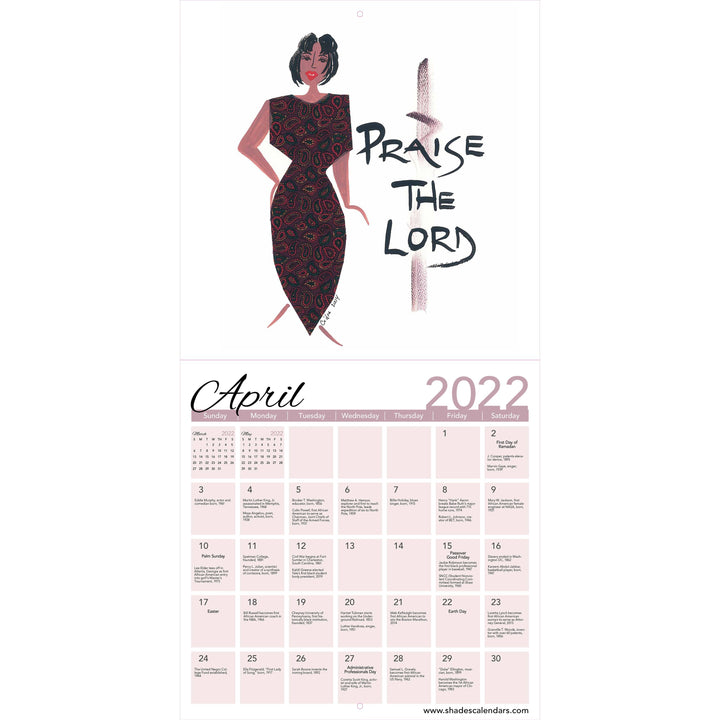 Believe You Can by Cidne Wallace: 2022 African American Calendar (Interior)
