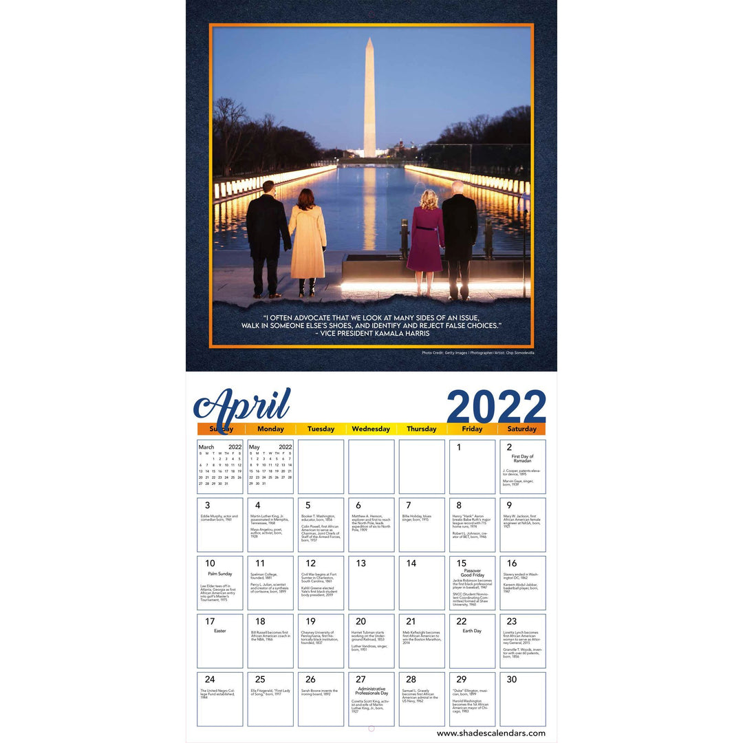 Madam Vice President, Kamala Harris: 2022 Black History Calendar (Interior)