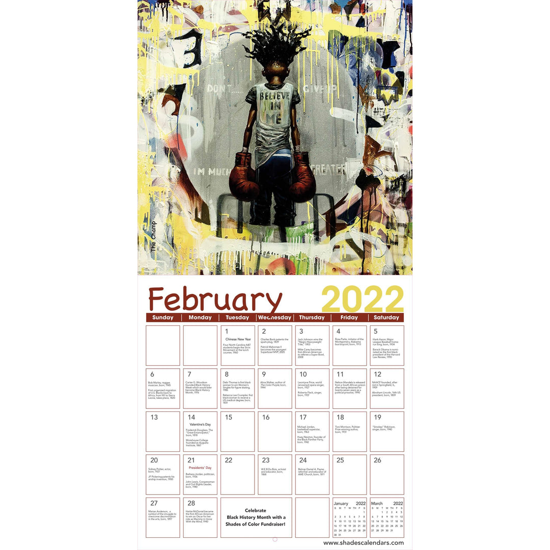 Shades of Color Kids by Frank Morrison: 2022 African American Wall Calendar (Interior)