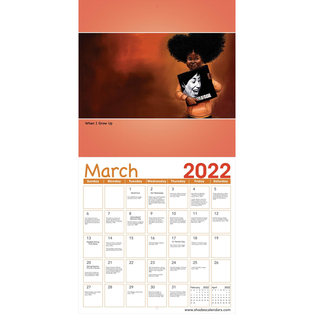 Shades of Color Kids by Frank Morrison: 2022 African American Wall Calendar (Interior)