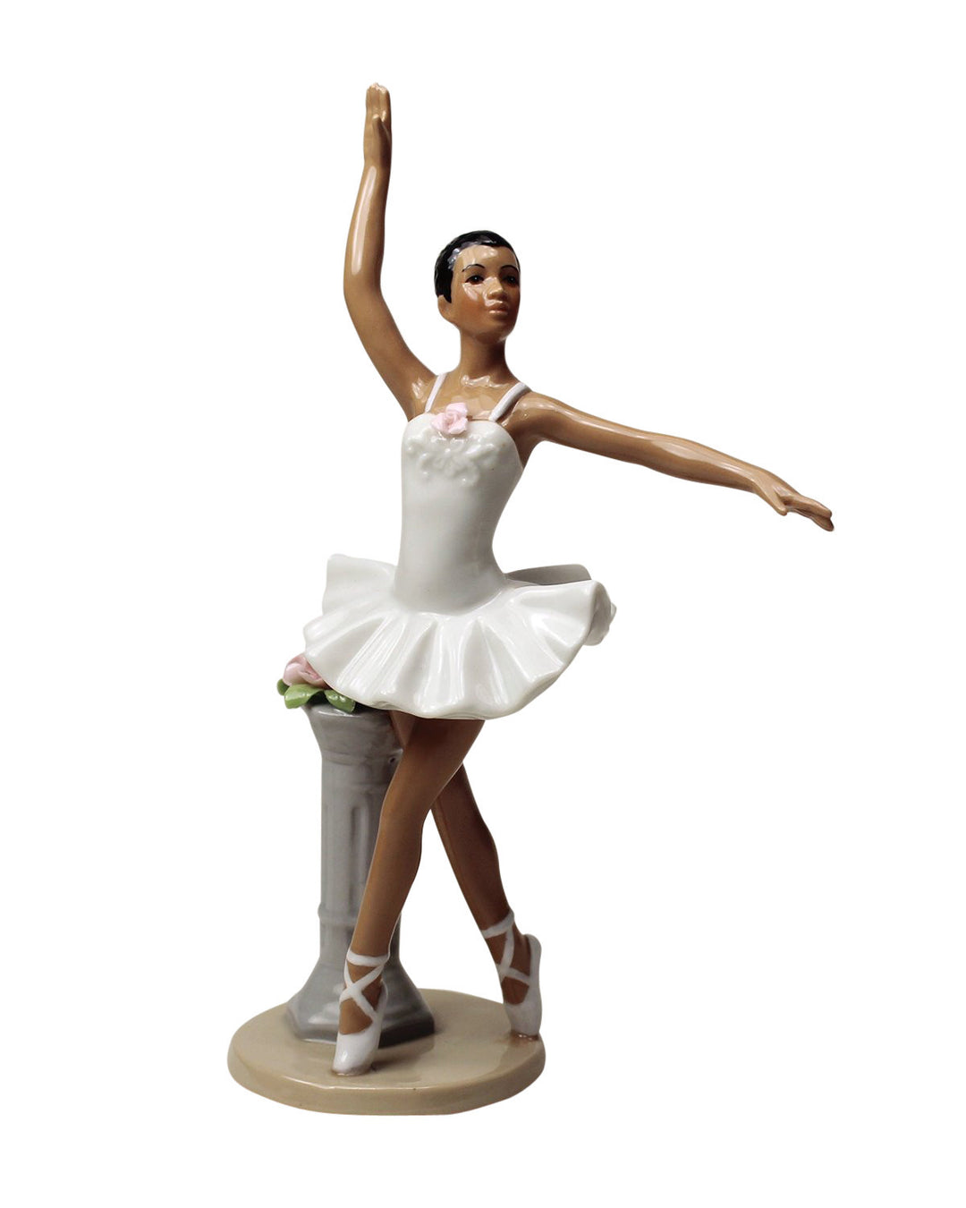 African American Ballerina in White Dress by Cosmos Gifts