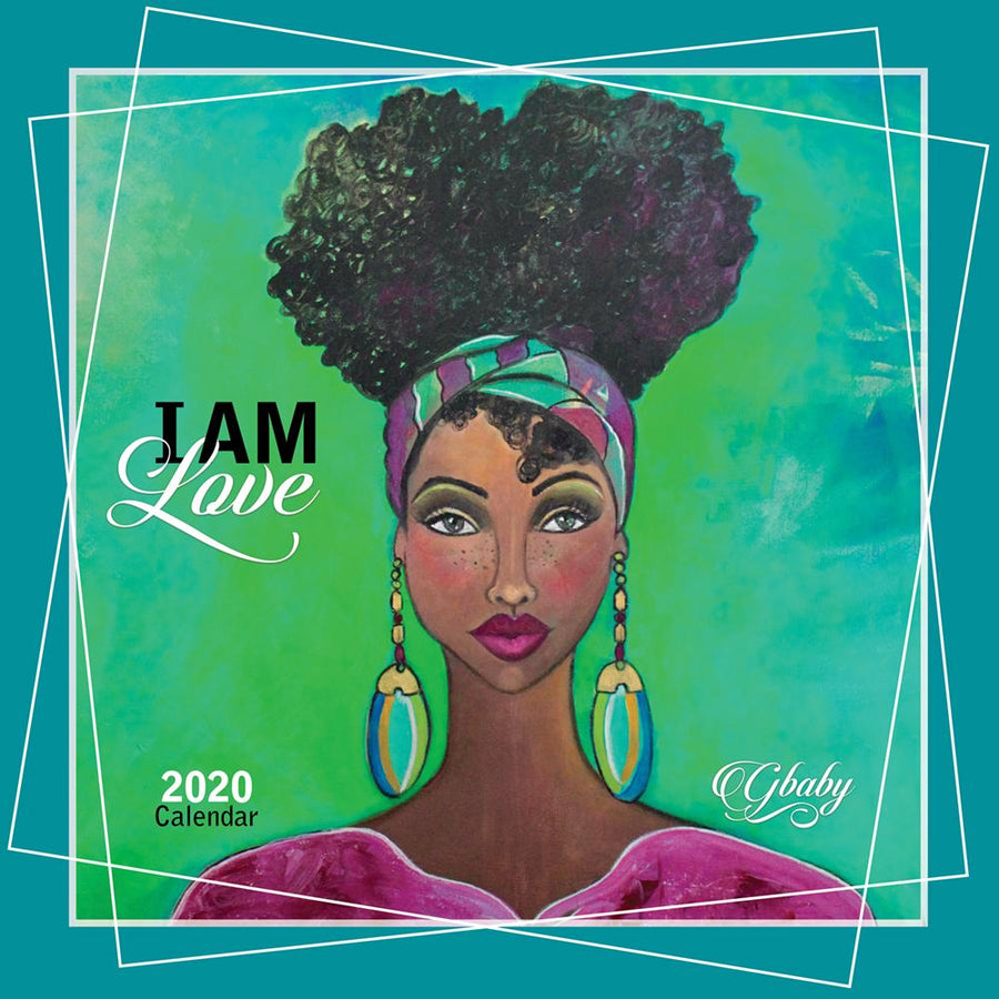 I Am: The Art of Sylvia "GBaby" Cohen 2020 Black Art Wall Calendar (Front)