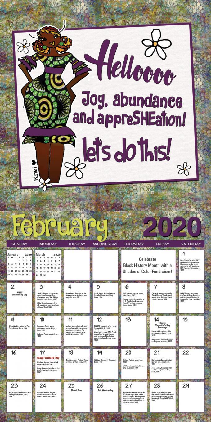 Be Your Own Insp-Her-Ation: The Art of Kiwi McDowell 2020 Black Art Calendar (Interior)