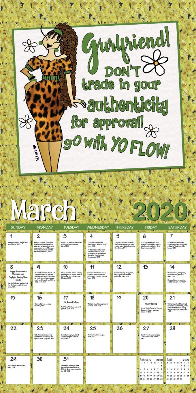 Be Your Own Insp-Her-Ation: The Art of Kiwi McDowell 2020 Black Art Calendar (Interior)