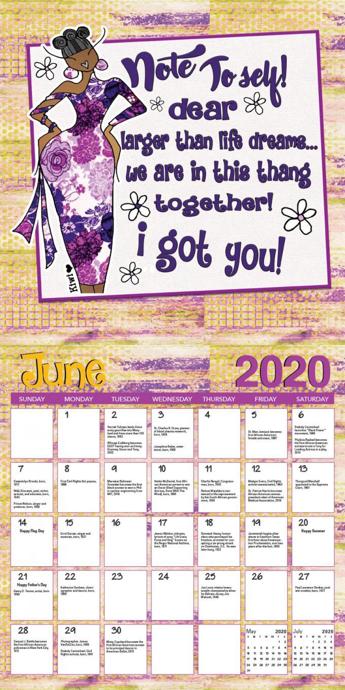Be Your Own Insp-Her-Ation: The Art of Kiwi McDowell 2020 Black Art Calendar (Interior)