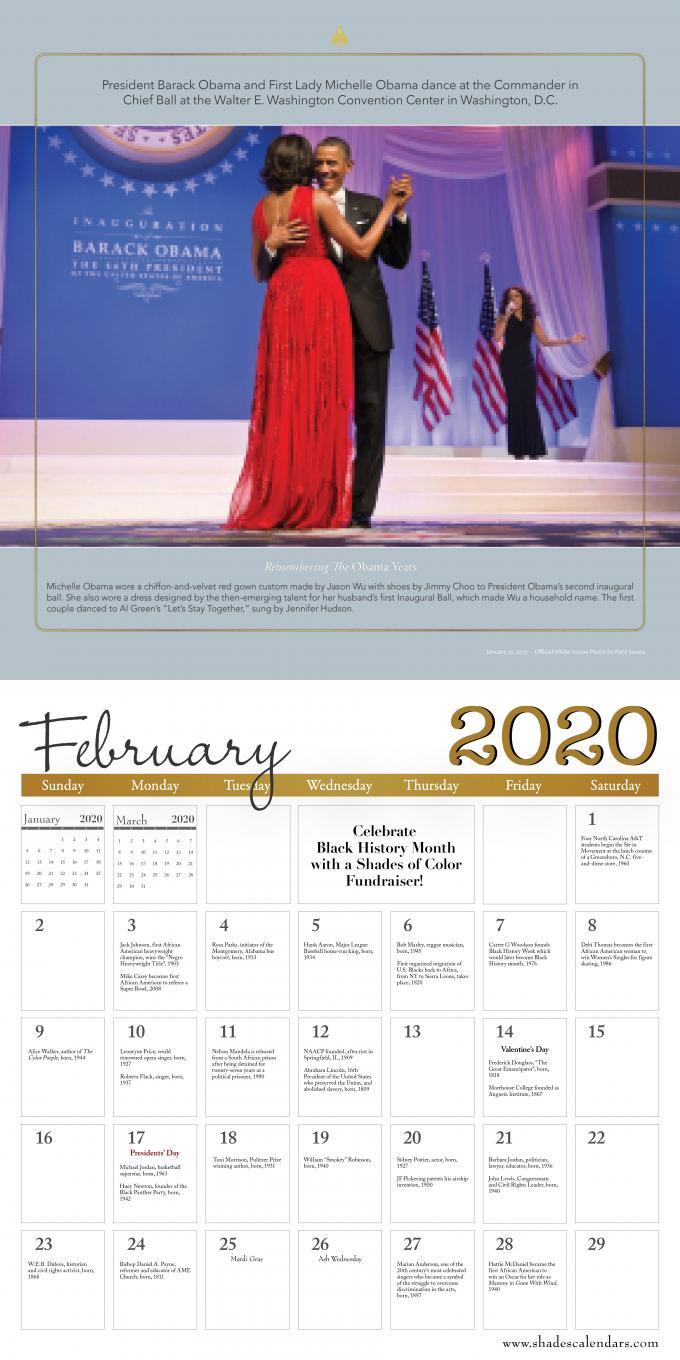 The Obama Years: 2020 African American History Calendar (Interior)