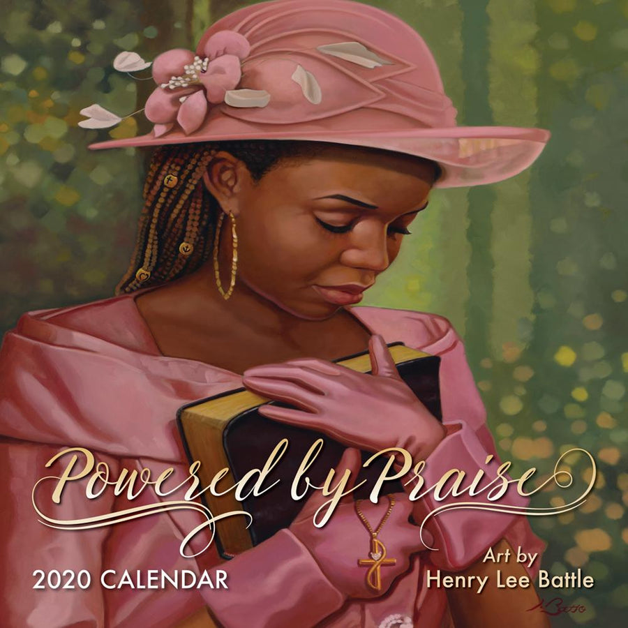 Powered by Praise: The Art of Henry Battle 2020 Black Art Wall Calendar (Front)