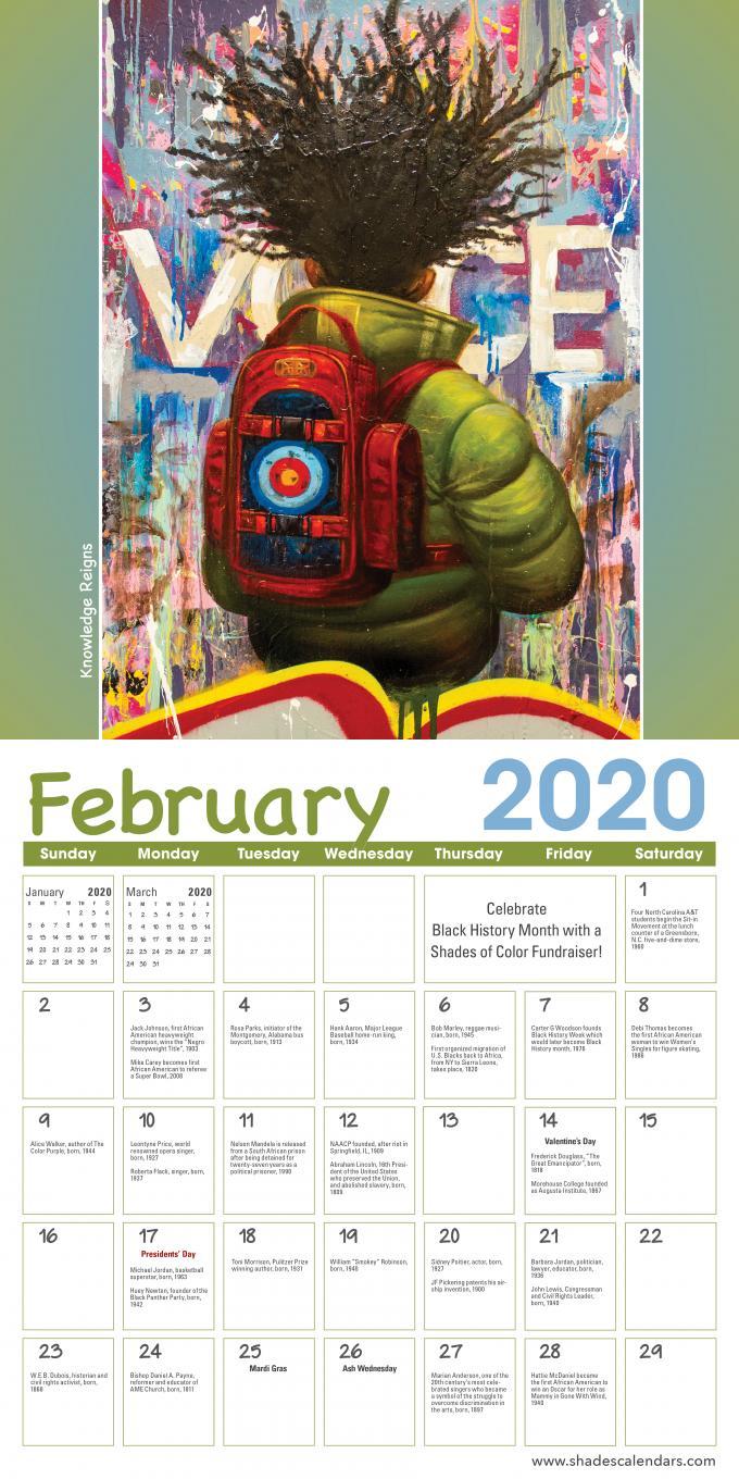 Shades of Color Kids 2020 Calendar by Frank Morrison (Interior)
