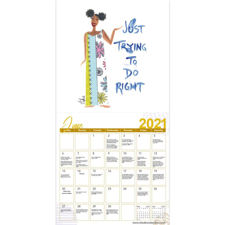 Give Yourself Some Love: The Art of Cidne Wallace 2021 Black Art Calendar (Interior)