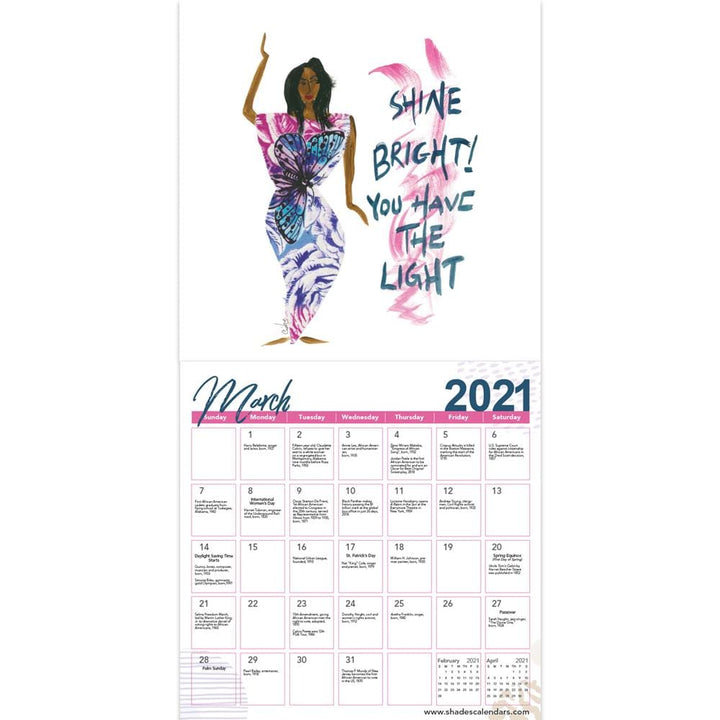 Give Yourself Some Love: The Art of Cidne Wallace 2021 Black Art Calendar (Interior)