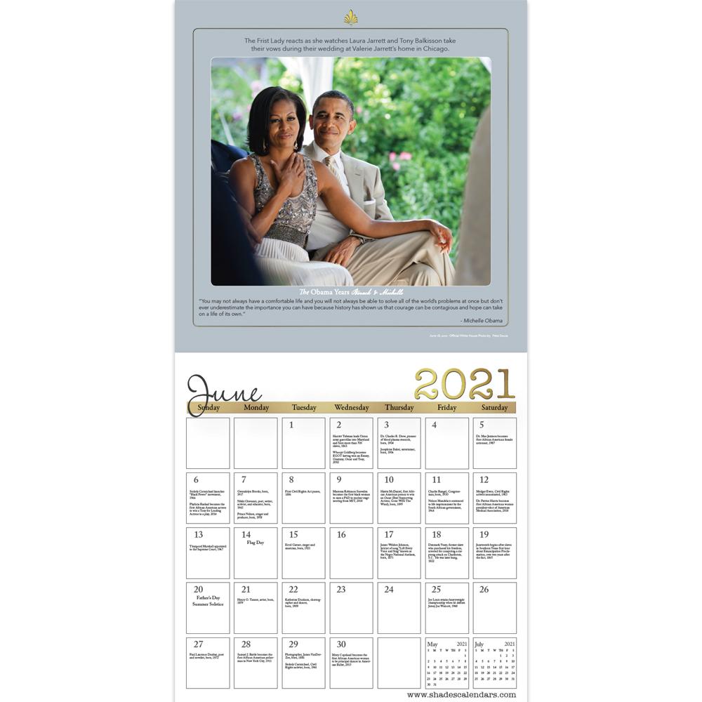 Barack & Michelle Obama - The Obama Years: 2021 Black History Calendar (Interior)