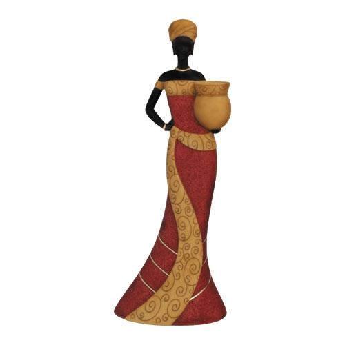 African Woman II (Olive): Essence of Africa Taper Candlestick Holder