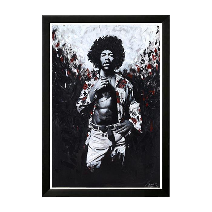 Jimi Hendrix by Cecil Reed (Black Frame)