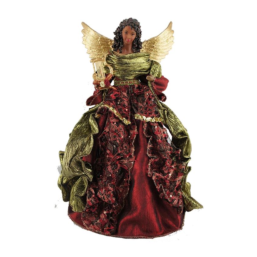 Harp Angel: African American Angel Tree Topper by Santa's Workshop