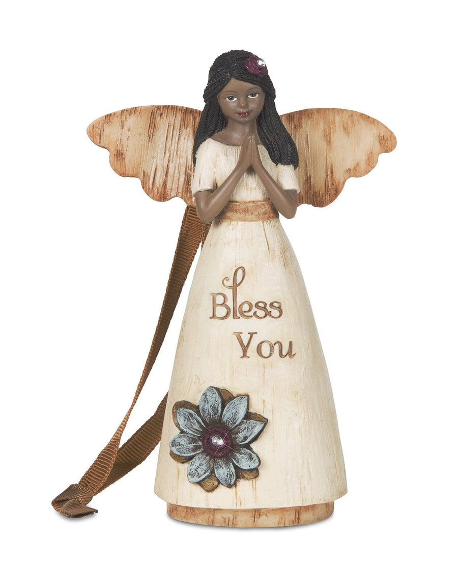 African American Bless You Angel Ornament: Simple Spirits Collection by Pavilion Gifts