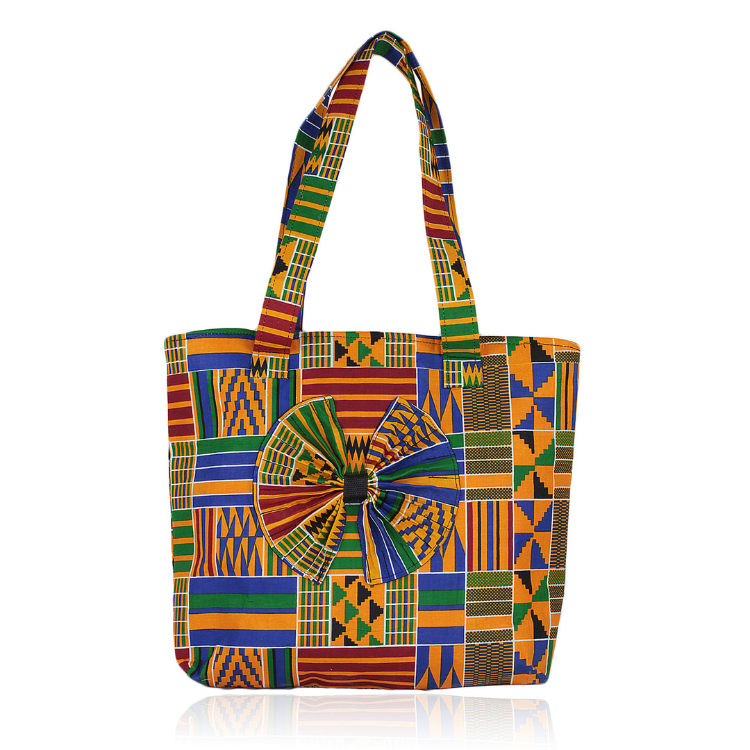 Hand Made Ghanian Kente Print Tote Bag (Traditional)