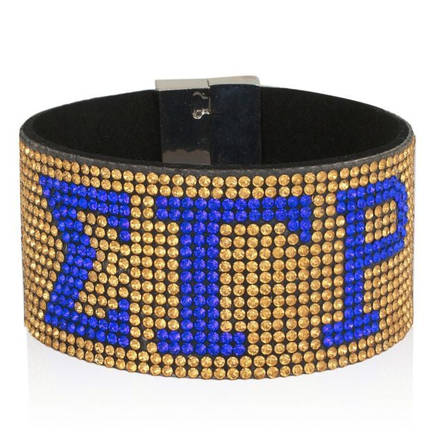 Sigma Gamma Rho Gold and Blue Bling Bracelet