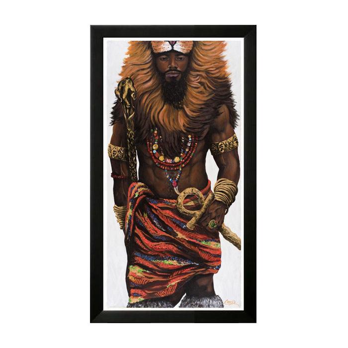 Afrikan King by Cecil "CREED" Reed Jr. (Black Frame)