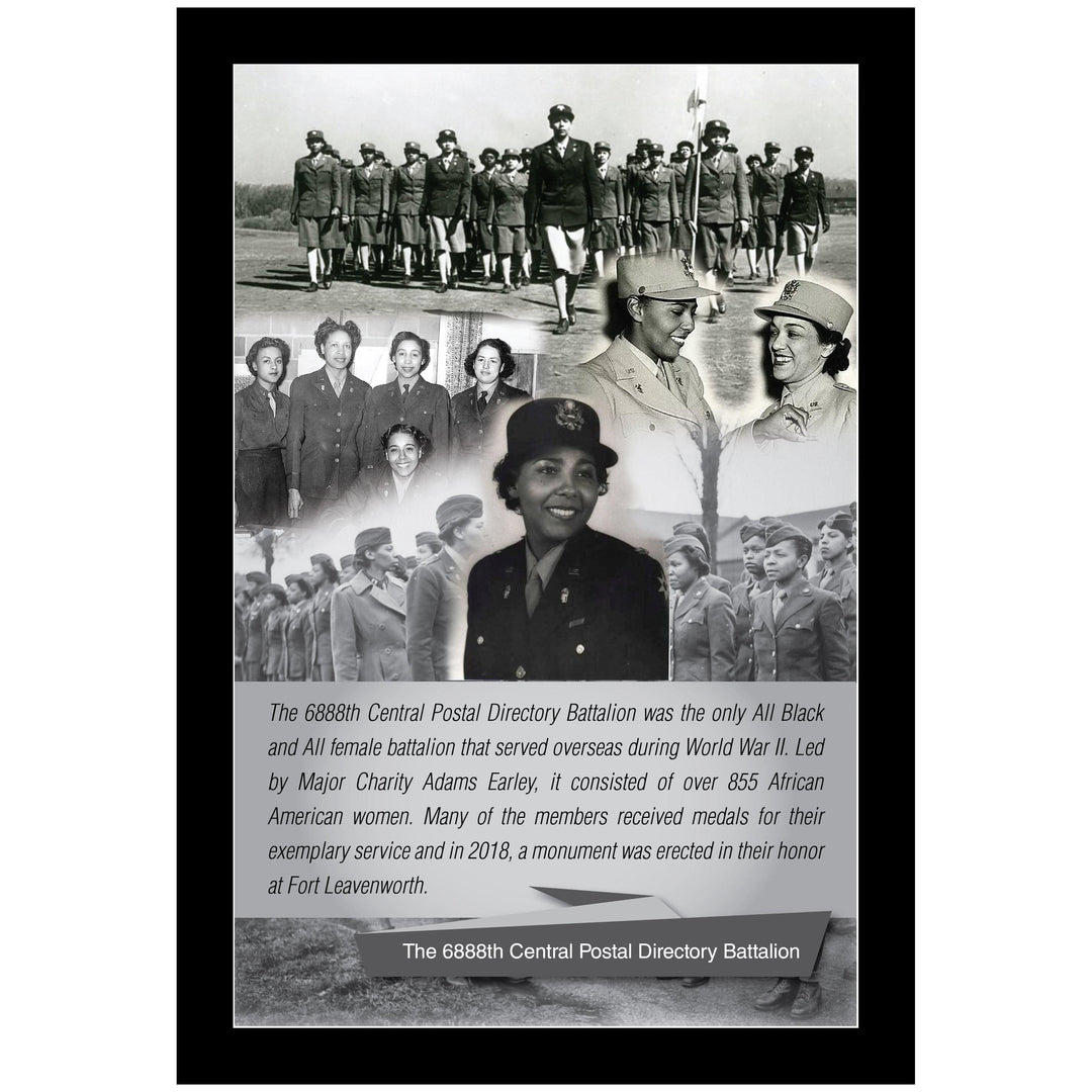 6888th Central Postal Battalion Poster by Sankofa Designs (Black Frame)