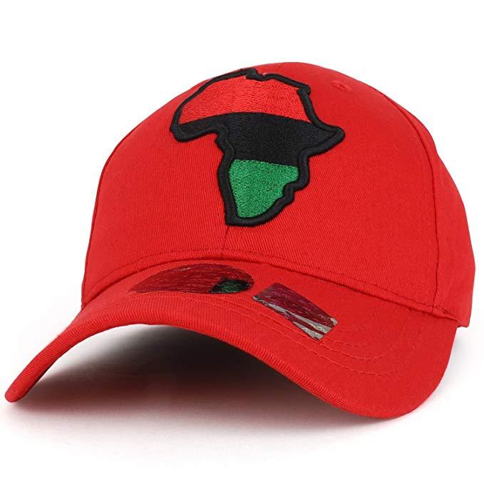 9 of 9: Africa Unite: African American Baseball Cap (Red)