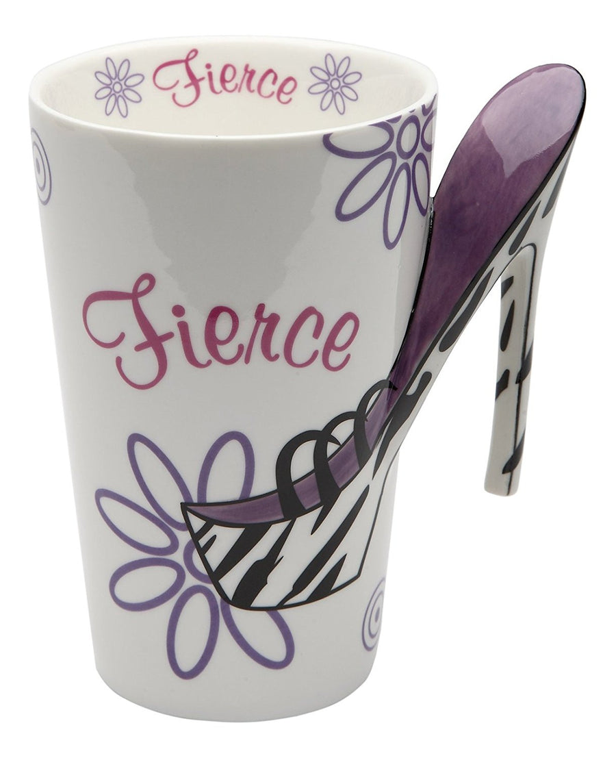 Fierce: Zebra Pattern High Heel Shoe Mug/Vase by Cosmos Gifts