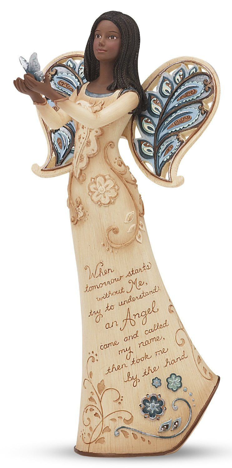 African American Sympathy Angel with Butterfly Figurine: Perfect Paisley Collection by Pavilion Gifts